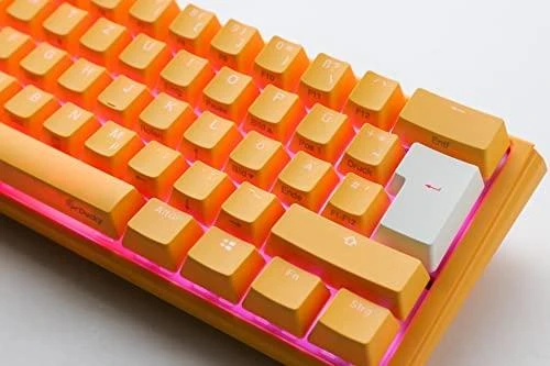 Ducky One 3 geltona mini žaidimų klaviatūra, RGB LED – MX-Silent-Raudona