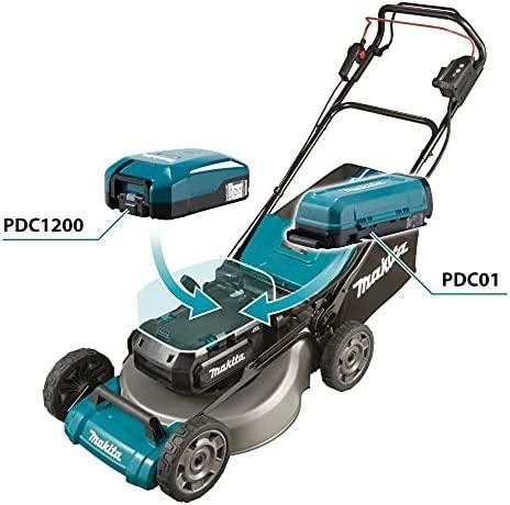 Makita LM001CZ akumuliatorinė vejapjovė 36V-40Vmax, 53 cm, BL variklis, savaeigė, 4 viename (pjovimas / surinkimas / mulčiavimas / šoninis išmetimas), plieno korpusas, be akumuliatorinio ir krovinio