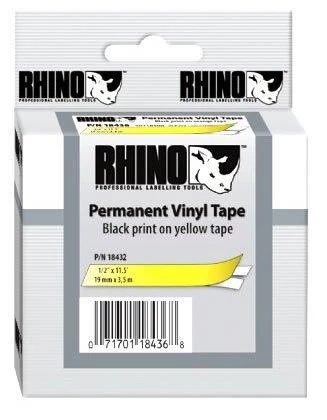 Dymo Vinilinė juostelė RHINO 12MMx5.5M, Geltona