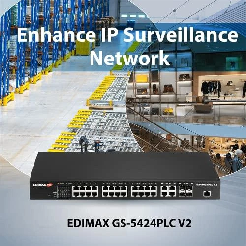 Šakotuvas EDIMAX 28 Port Gigabit PoE Switch 4x RJ45/4x SFP Combo Jungtys