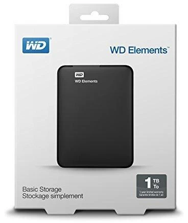 Western Digital Kietasis išorinis diskas WD Elements Portable HDD 1TB USB3 WDBUZG0010BBK-EESN Juodas 