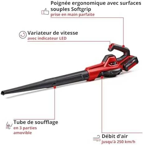 Akumuliatorinis pūstuvas Einhell GE-UB 18/250 Li E; 18 V; 1x4,0 Ah akum.