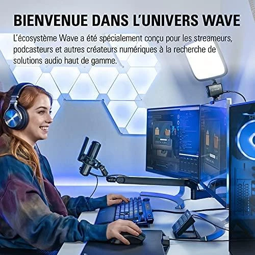 Elgato | Wave Mic Arm | 10AAN9901 | Viršutinės rankos darbo stalo prošvaisa (160 mm); Apatinės rankos darbo stalo prošvaisa (70 mm); Horizontalus siekis (740 mm); Vertikalus sukimas (90 ° aukštyn / 60 ° žemyn (alkūnė); Stalinis spaustukas išplečiamas iki 60 mm | Žemas profilis