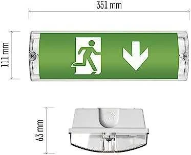 Avarinio išėjimo šviestuvas 230V 3W 150lm, 3val., IP65, EMOS