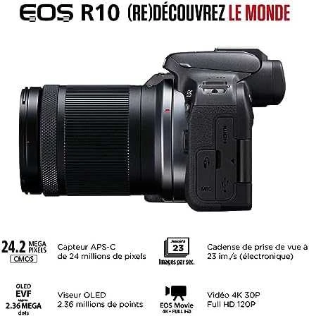 „Canon“ | D.CAM EOS R10 RF-S 18-150 IS STM EU26 | 24,2 megapikselių | Vaizdo stabilizatorius | ISO jautrumas (maks.) 32000 | „Wi-Fi“ | Vaizdo įrašymas | Rankinis valdymas | CMOS | Juodas
