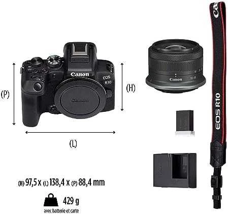 „Canon EOS R10“ + RF-S 18–45 mm F4,5–6,3 IS STM (F/4,5–6,3 IS STM)