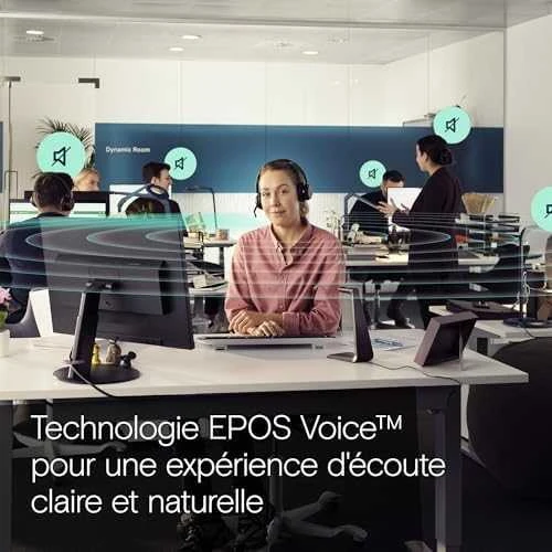 LENOVO EPOS IMPACT 1061T BLUETOOTH WIRED/WIRELESS ACTIVE NOISE CANCELLING Ausinės - Juodas