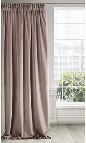 Naktinė užuolaida iš minkšto aksomo Eurofirany DIVA LINE RIA 140X270 cm, juosta/ tunelis/ kabliukai, 300g/m2, spalva: pudros