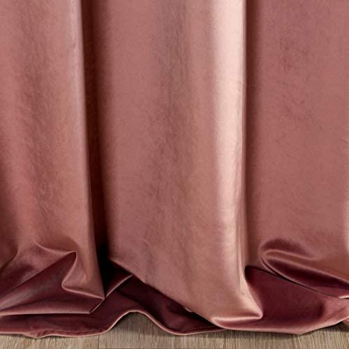 Eurofirany DIVA LINE RIA Minkšto aksomo naktinė užuolaida, 140X250 cm, kilpos / žiedai, spalva: tamsiai rožinė