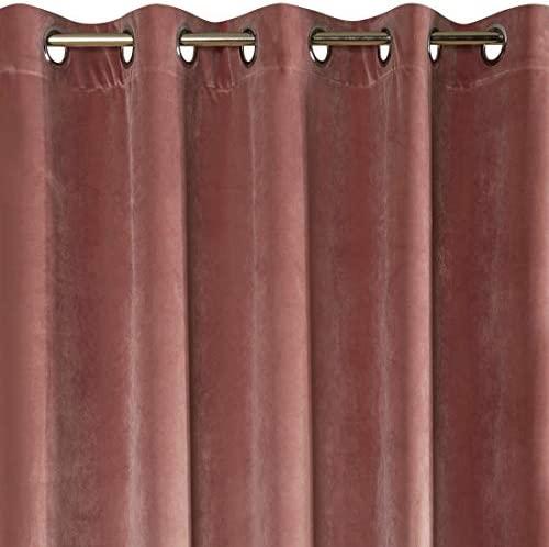 Eurofirany DIVA LINE RIA Minkšto aksomo naktinė užuolaida, 140X250 cm, kilpos / žiedai, spalva: tamsiai rožinė