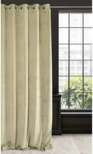 Eurofirany DIVA LINE RIA Minkšto aksomo naktinė užuolaida, 140X250 cm, kilpos / žiedai, spalva: smėlio