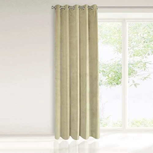 Eurofirany DIVA LINE RIA Minkšto aksomo naktinė užuolaida, 140X250 cm, kilpos / žiedai, spalva: smėlio