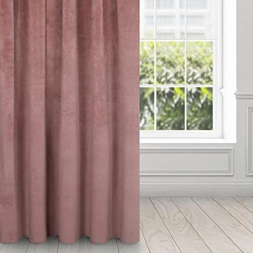 Naktinė užuolaida iš minkšto aksomo Eurofirany DIVA LINE RIA 140X270 cm, juosta/ tunelis/ kabliukai, 300 g/m2, spalva: tamsiai rožinė