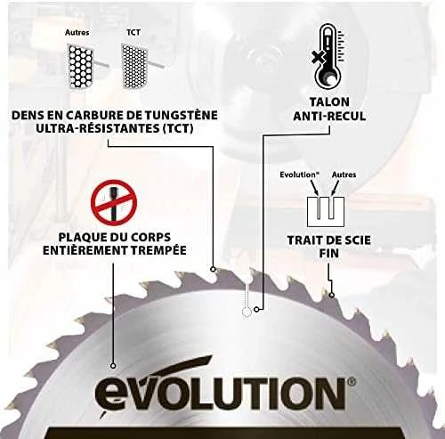 Pjovimo diskas Evolution FW255TCT-60; 255 mm; Z60