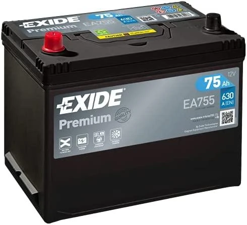 Exide Premium EA755 akumuliatorius su techniniais parametrais
