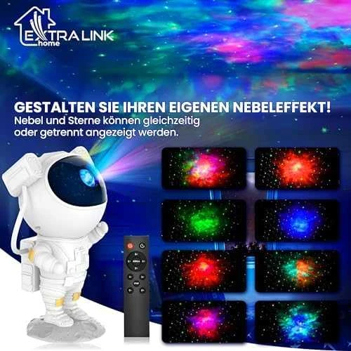 „Extralink“ žvaigždžių projektorius | Naktinė lempa, projektorius | vaikams, astronauto formos