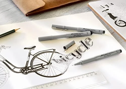 Faber-Castell Ecco Pigment flomasteriai piešimo procese