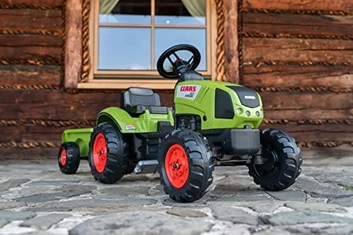 Vaikiškas pedalinis traktorius Falk Claas FAL2040A, su priekaba, žalias