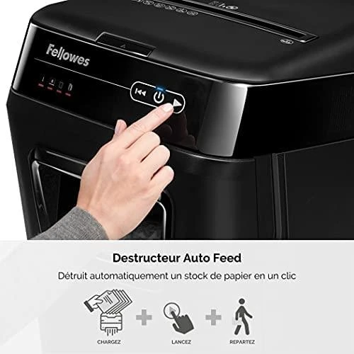 Fellowes kryžminio pjovimo smulkintuvas | AutoMAX 150C | Juodas | Popieriaus smulkintuvas | Kompaktinių diskų smulkintuvas | Kreditinių kortelių smulkintuvas | Automatinis padavimas