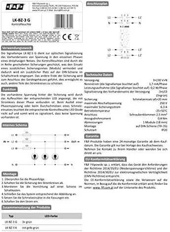 F&F trifazė valdymo lempa su apsauga LK-BZ-3 G 3x230 V+N 2892