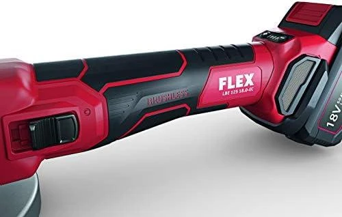 Akumuliatorinis kampinis šlifuoklis FLEX LBE 125 18.0-EC/5.0 Set