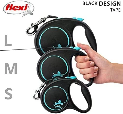 Trixie FLEXI pavadėlis šuniui Juodas Design L juostinis, 5 m, mėlynas