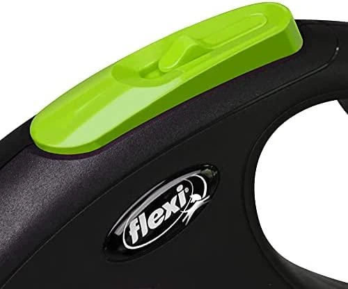 Flexi New Neon S pavadėlis šunims iki 15kg juostinis 5m žalios spalvos