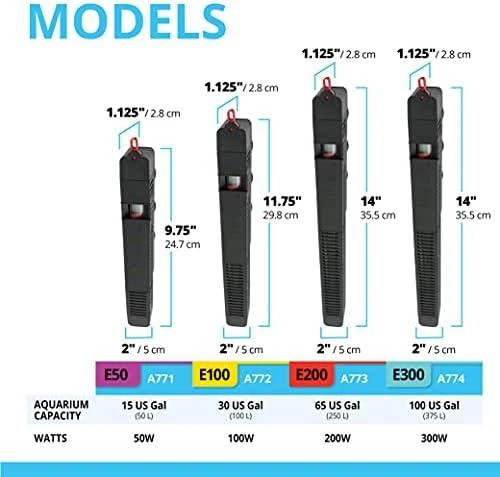 Fluval E200 200W šildytuvas