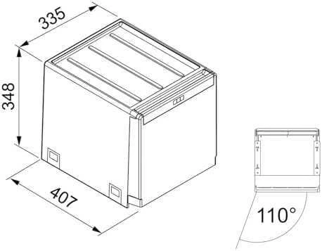 Šiukšliadėžė FRANKE, Cube 40, automatinis atidarymas, 2x14l.