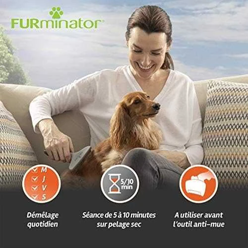 Furminator metalinės šukos-grėbliukas šunims ir katėms