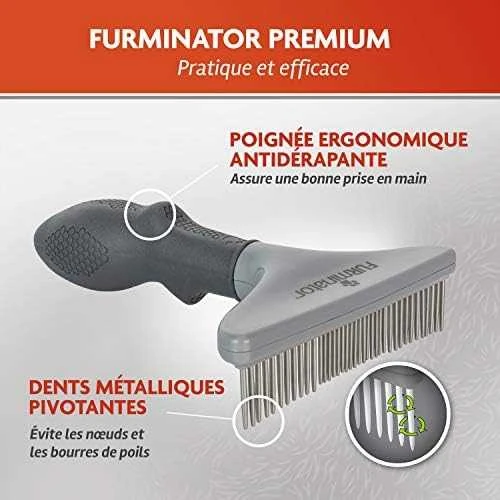 Furminator metalinės šukos-grėbliukas šunims ir katėms