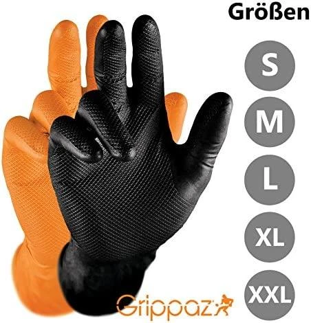 Multi Vienkartinės nitrilinės pirštinės M-Safe Grippaz 246BK, 50 vnt dėžėje, 0,15mm storis, juodos, 8/M