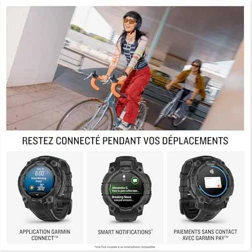 Išmanusis laikrodis Garmin Instinct 3 – 45 mm, AMOLED Juodas su juodu dirželiu