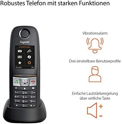 GIS Gigaset E630 DECT telefonas Skambintojo ID Juoda