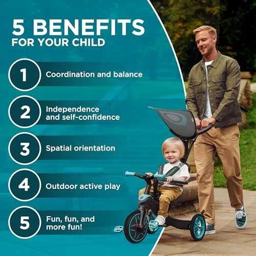Daugiafunkcinis triratukas Globber Explorer Trike 4in1, rožinis 632-110