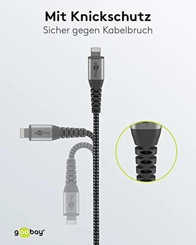 Goobay | Lightning to USB-A tekstilinis kabelis su metaliniais kištukais | 49268 | USB-A į „Lightning“.