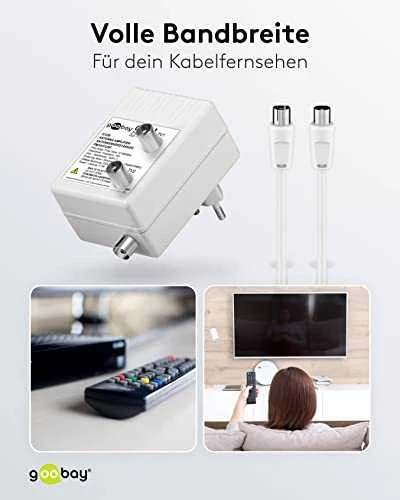 RTV antena Goobay Antenos stiprintuvas dviem įrenginiams (DVB-T / DVB-T2 / DVB-C)