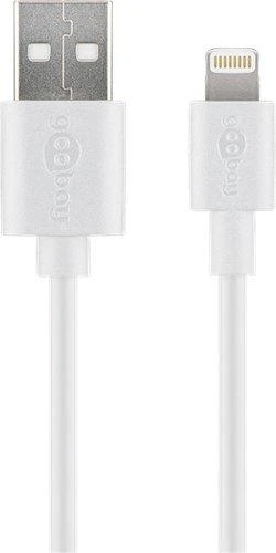 „Goobay Lightning“ į USB 2 m baltas [Apple MFI sertifikuotas / sinchronizavimo / įkrovimo kabelis / duomenų kabelis]