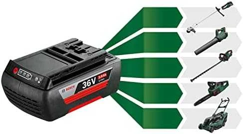 Bosch 36V akumuliatorius ir suderinami sodo įrankiai