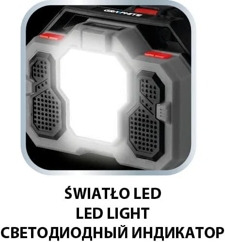 Bluetooth® garso kolonėlė Graphite 58GE104; 18 V (be akumuliatoriaus ir pakrovėjo)