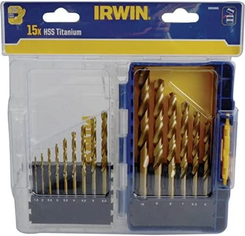 Grąžtas Stanley Irwin Grąžtų rinkinys HSS Titanium 1-10 mm 15 vnt.