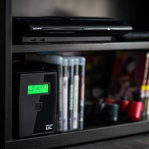 Nepertraukiamo maitinimo šaltinis Green Cell Uninterruptible Power Supply UPS 1000VA 600W with LCD Display | EU VERSION | 2x Schuko 2x IEC Sockets