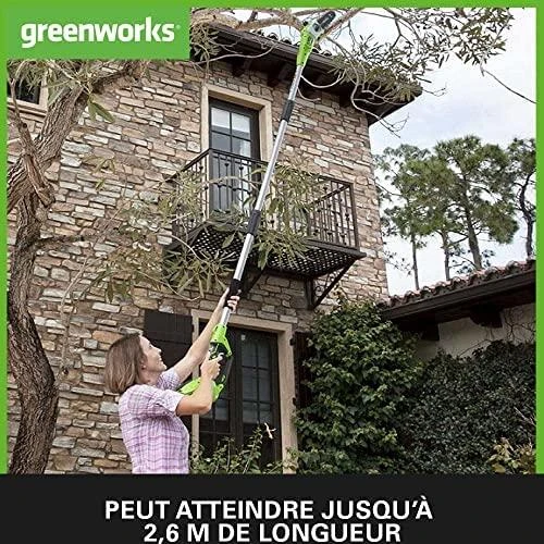 Greenworks G24PS20 aukštapjovė medžiams genėti 24V be akumuliatoriaus