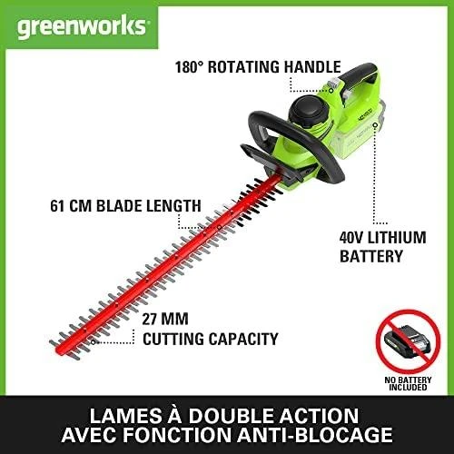 Greenworks Gyvatvorių genėtuvas 40V g40ht61 (tik įrankis)