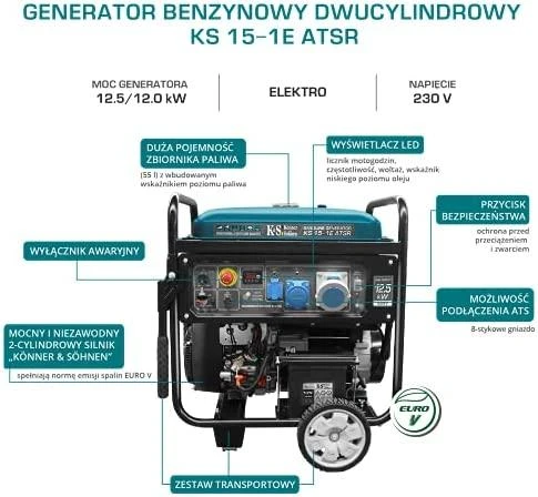 Könner & Söhnen 2 cilindrų benzininis generatorius KS 15-1E ATSR
