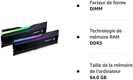 RAM G.Skill | Trident Z5 RGB | 64 Kit (32GBx2) GB | DDR5 | 6400 MHz | PC/serveris | Registered No | ECC No