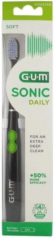 GUM Sonic Daily elektrinis šepetėlis pakuotėje