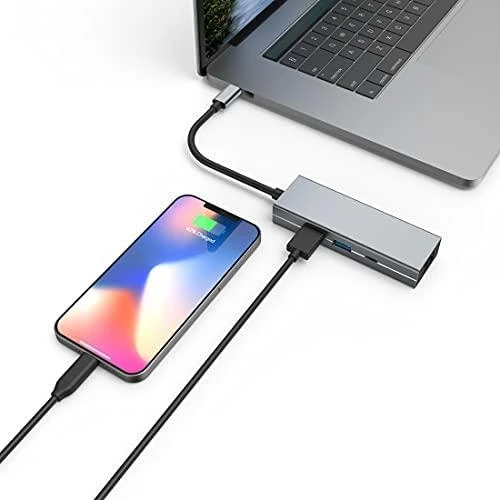 USB šakotuvas Hama 1x RJ-45 1x USB-C PD + 2x USB-A 3.2 Gen1 (002001080000)