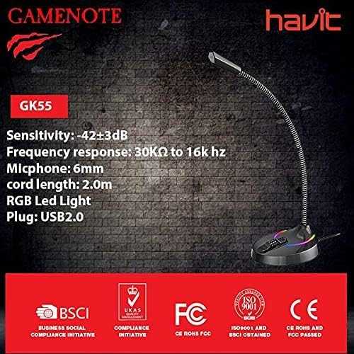 "Havit GK55 RGB" žaidimų mikrofonas