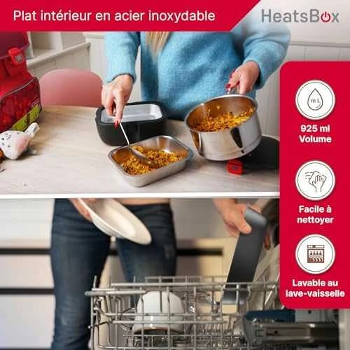 HeatsBox HB-04-102B elektrinė priešpiečių dėžutė 100 W 0,925 L Juodas Suaugusiųjų